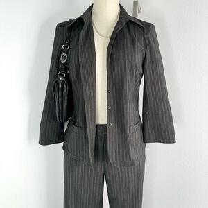 Y2K Pinstripe Women’s Suit Set Pants Blazer Set Gray